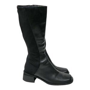 Vintage 90s Jasmin Collection Black Leather Riding Boots
